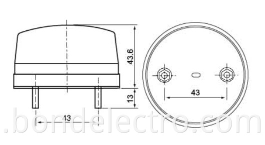 Drawing of B-3071 LED Warnling Light